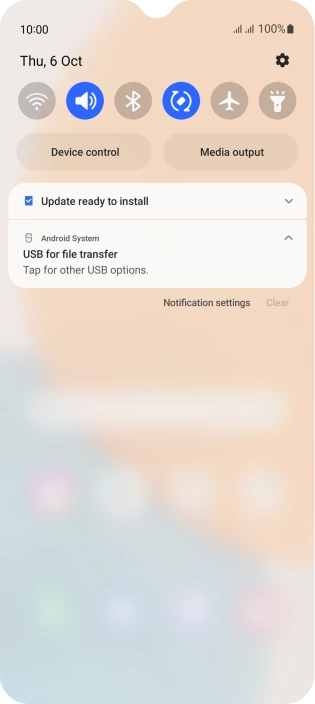 Press Tap for other USB options..