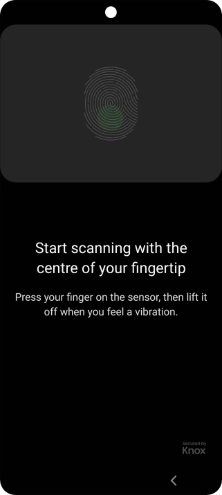 Follow the instructions on the screen to create the phone lock code using your fingerprint.