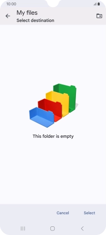 To create a new folder, press the new folder icon and follow the instructions on the screen to create a new folder.