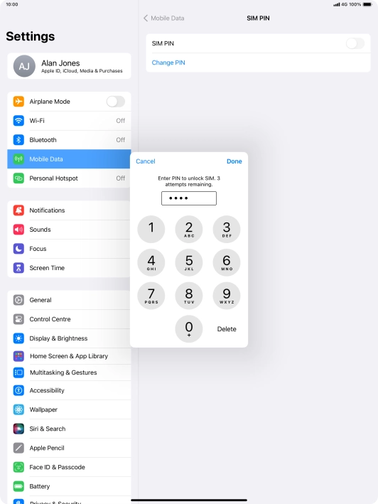 Key in your PIN and press Done.