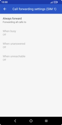 Press the required divert type.