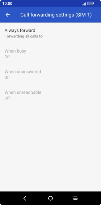 Press the required divert type.