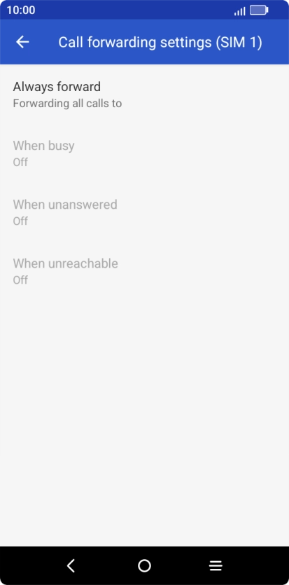 Press the required divert type.