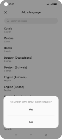 To select the new language as the default phone language, press Yes.