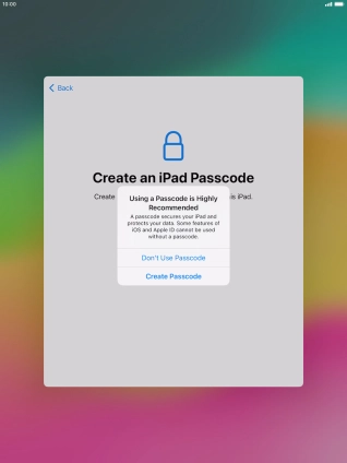 If you turn off the function, press Don't Use Passcode.