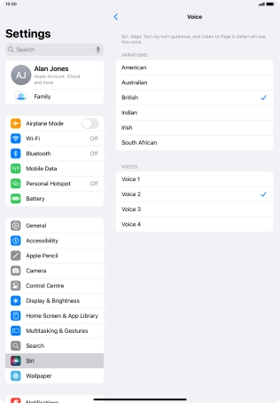 Press the required accent. Press the required accent.