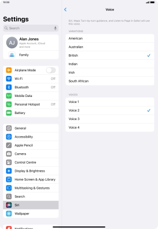 Press the required accent.