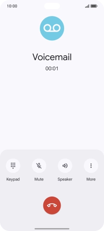 Press the end call icon.