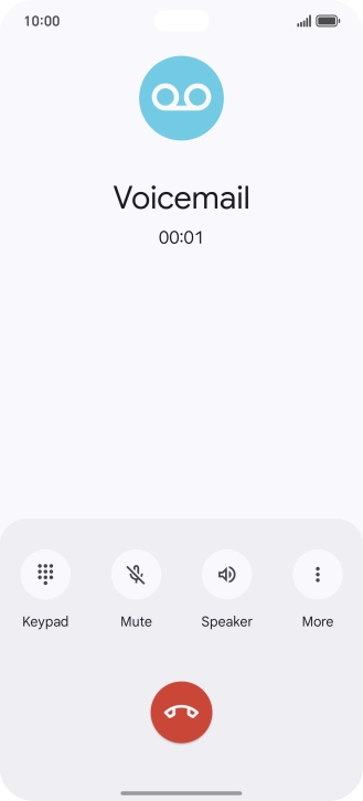 Press the end call icon.