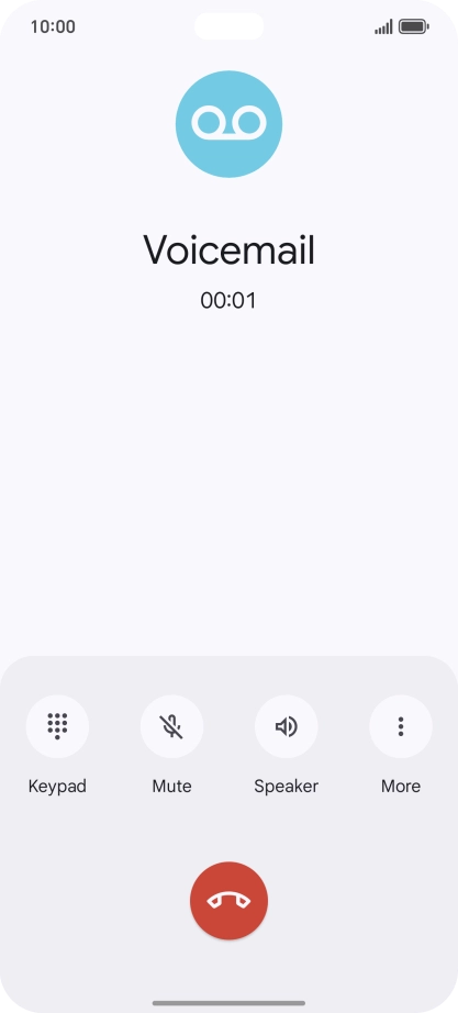 Press the end call icon.