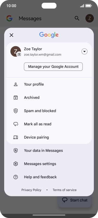 Press Messages settings.