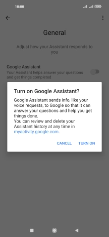 If you turn on the function, press TURN ON.