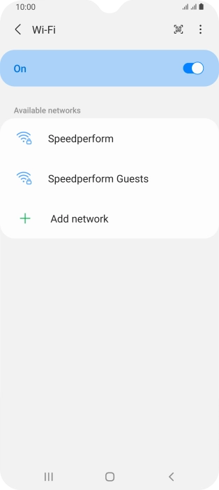 Press the required Wi-Fi network.