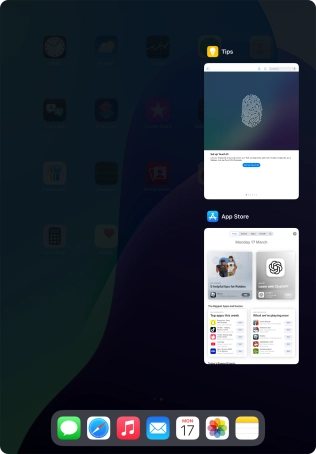Slide upwards on the required application to end it.