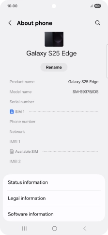 Press Status information.