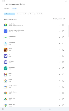 Press the required app. Press the required app.