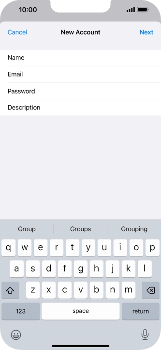 Press Description and key in the required name.