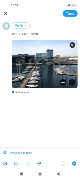Press the text input field and key in the required text.
