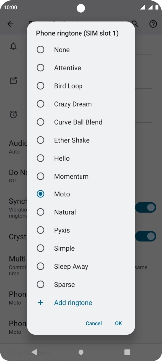 Press the required ring tones to hear them.