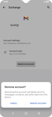 Press REMOVE ACCOUNT. Press REMOVE ACCOUNT.