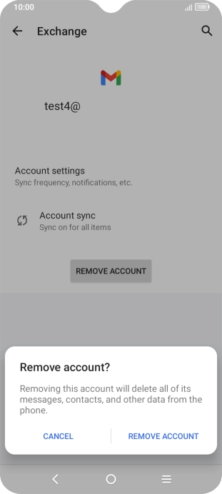 Press REMOVE ACCOUNT. Press REMOVE ACCOUNT.