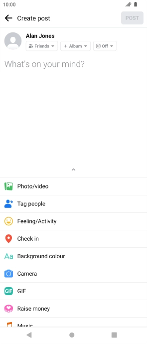 Press the text input field.