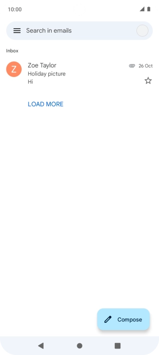 Press the email account icon.