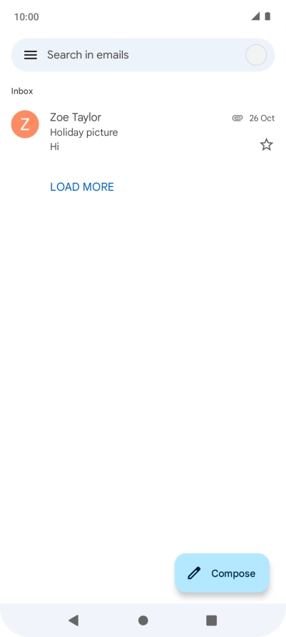 Press the email account icon.