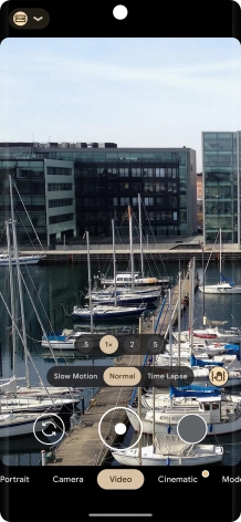 If the video recorder is turned on, press Camera.