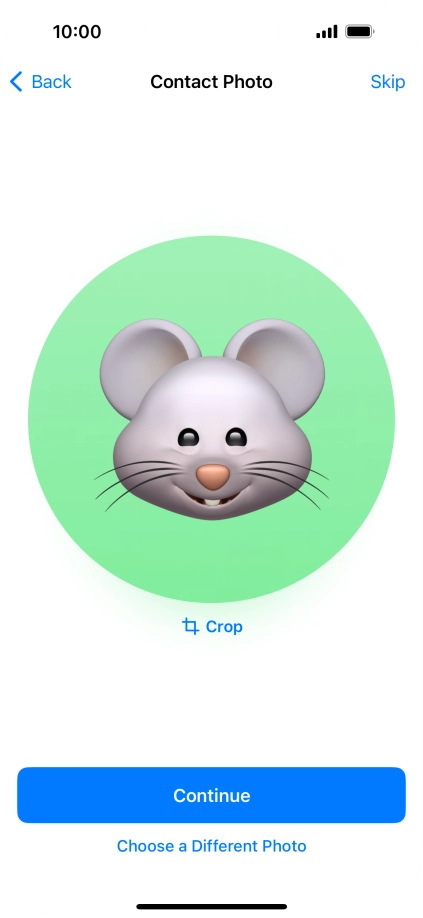 Follow the instructions on the screen to customise the selected picture and press Continue.