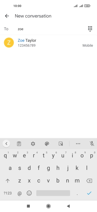 Press the required contact.