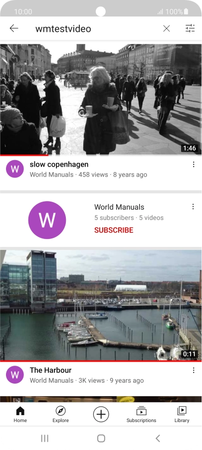 Press the required video clip.