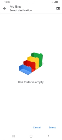 To create a new folder, press the new folder icon and follow the instructions on the screen to create a new folder.