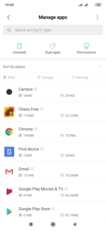 Press the required app.