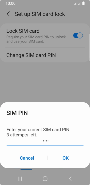 Key in your current PIN and press OK.