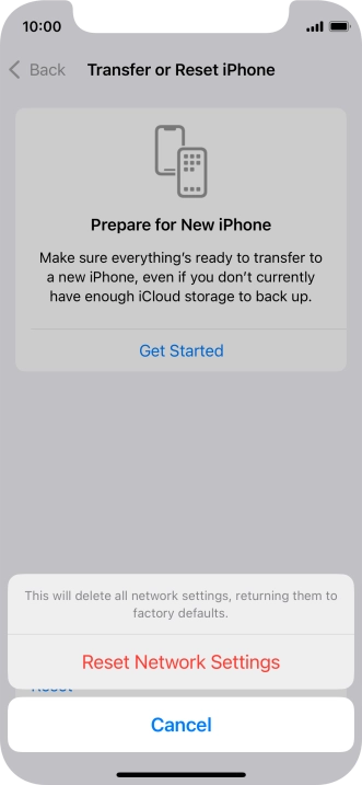 Press Reset Network Settings.