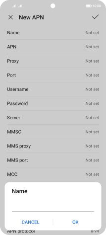 Key in Vodafone Internet and press OK. Key in Vodafone Internet and press OK.