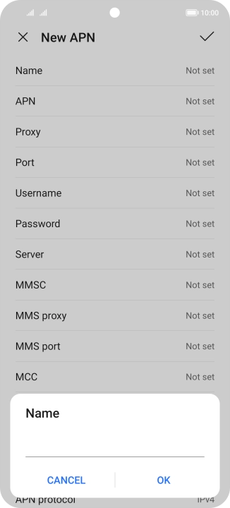Key in Vodafone Internet and press OK. Key in Vodafone Internet and press OK.