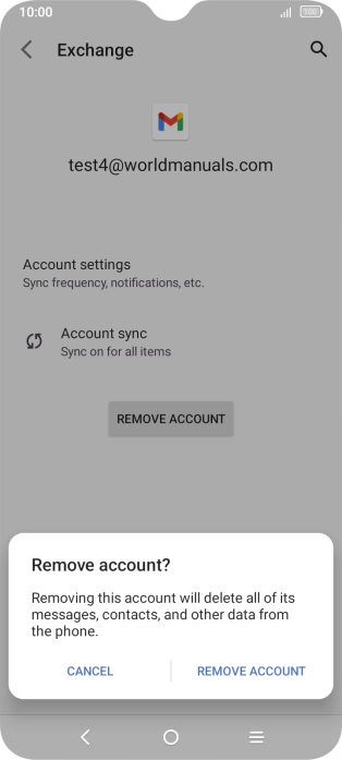 Press REMOVE ACCOUNT.