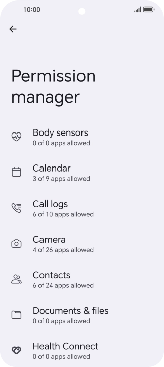 Press the required category.