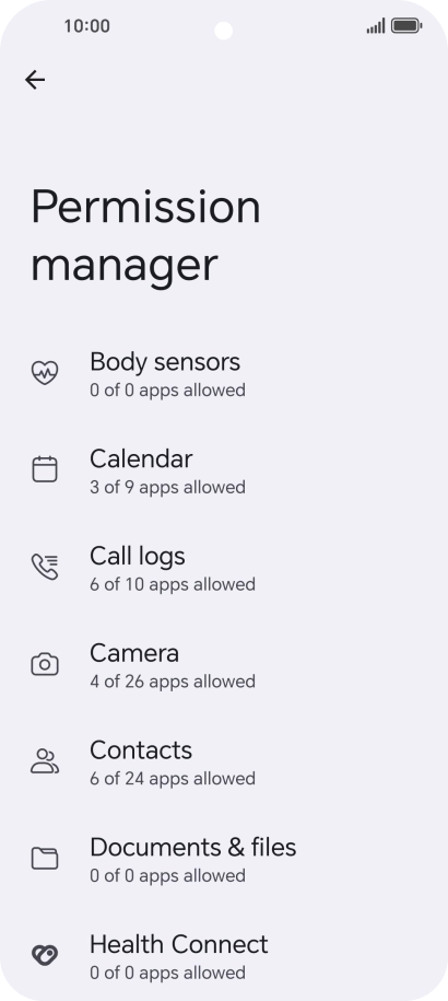 Press the required category.