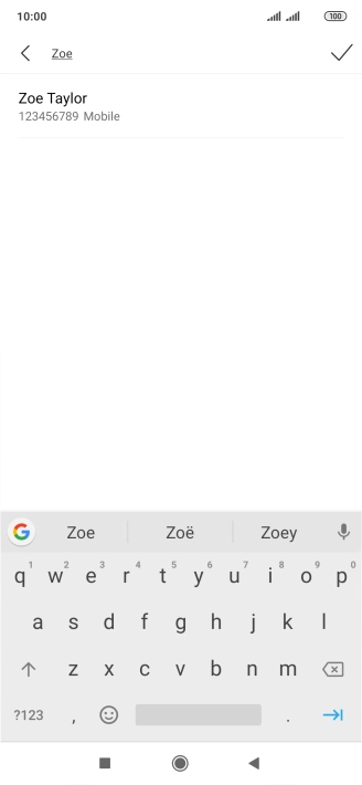 Press the required contact.