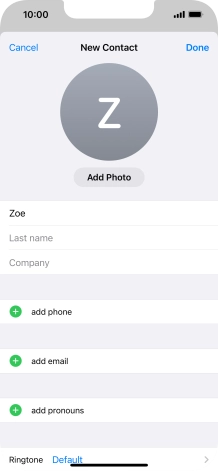 Press Last name and key in the last name.