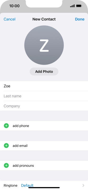 Press Last name and key in the last name.