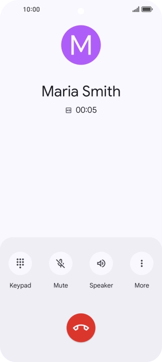 Press the end call icon.