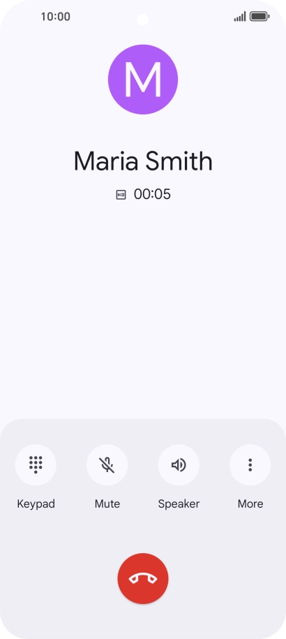 Press the end call icon.