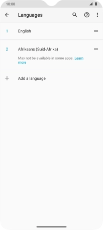 To select the new language as the default language, press the move icon next to the required language and drag it to the top of the list.