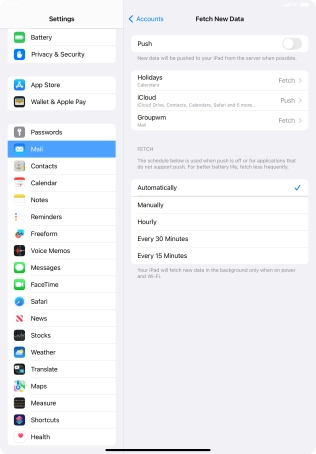If you turn off the function, press the required setting.