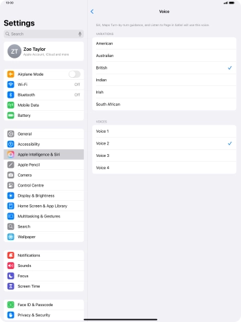 Press the required accent.