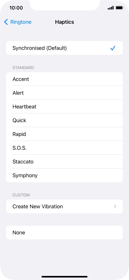 Press the required setting to turn on the function.